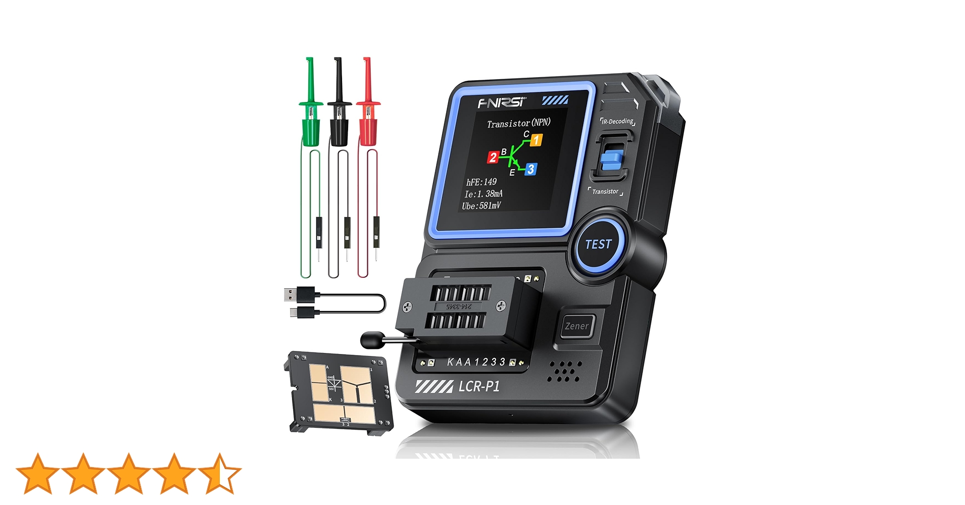 Amazon | FNIRSI LCR-P1トランジスタテスター、Mosfet